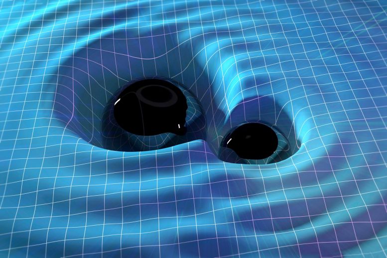 المفترض أن الثقوب السوداء لا صدى لها.. لكن هذا الثقب يكسر القاعدة! هل هو انتصار جديد لهوكنغ؟ - الأمواج الثقالية الناتجة عن التصادم سنة 2017