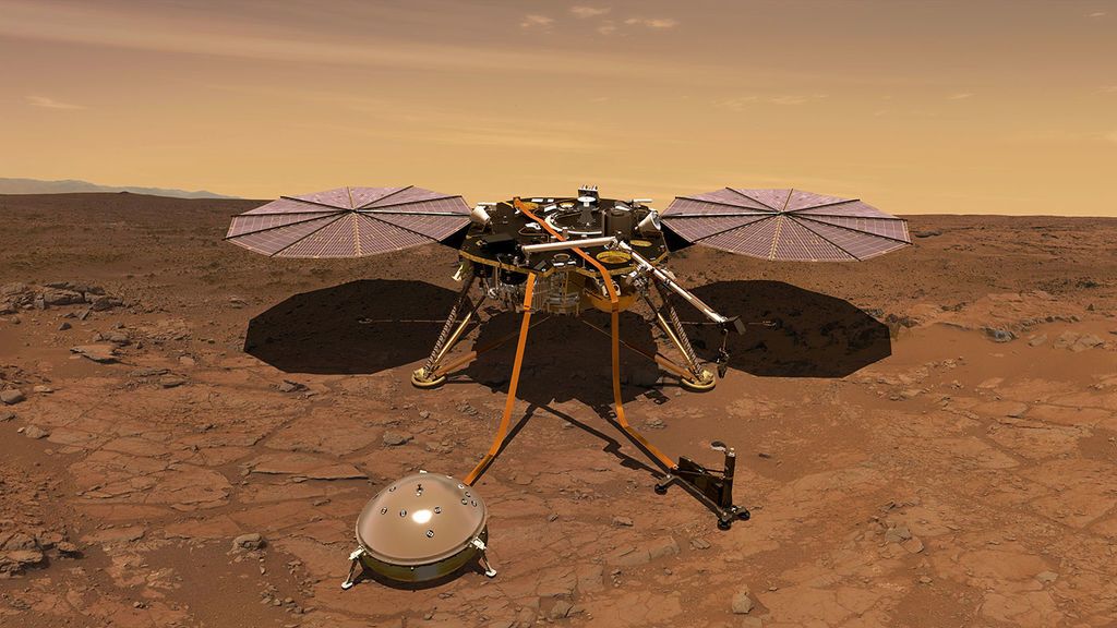 تربة المريخ غريبة جدًا، مشهد من جهود مسبار الخلد المسبار الحراري الجارف على متن سفينة الفضاء إنسايت مارس لاندر InSight Mars lander التابعة لناسا 