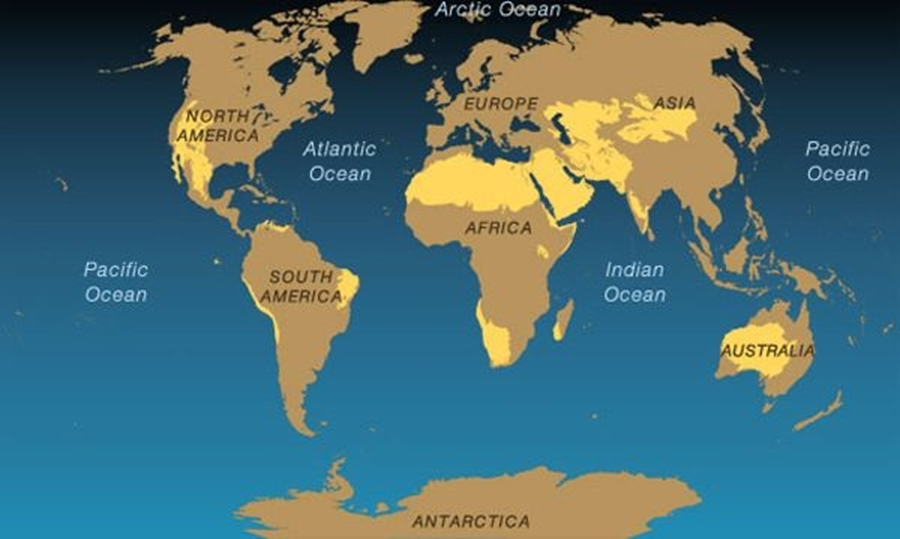 خريطة للعالم توضح المناطق الصحراوية
