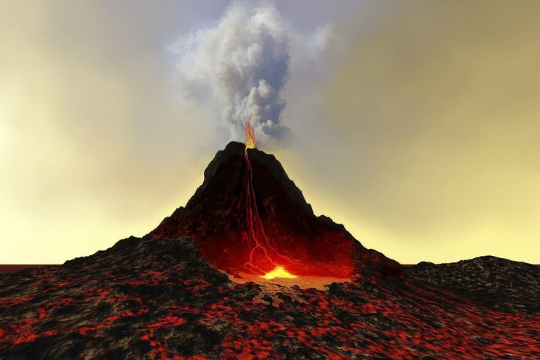 البركان الثوران البركاني الحمم البركانية القشرة الأرضية
