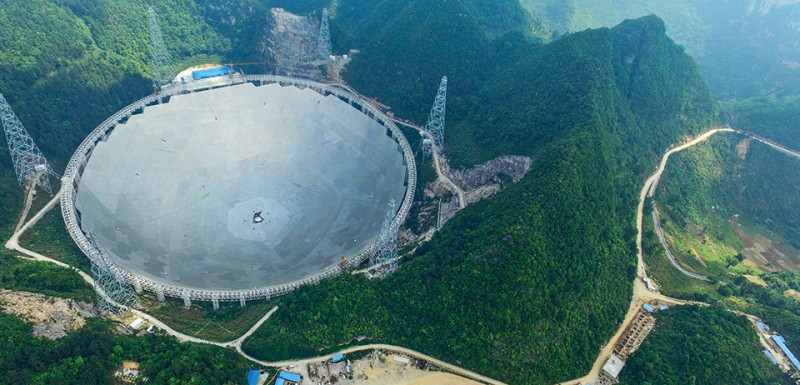 التلسكوب الراديوي الصيني الضخم المصمم لرصد الحياة في الفضاء يجتاز مرحلة الاختبار - تلسوكب صيني عملاق لكشف وجود الحياة في الفضاء